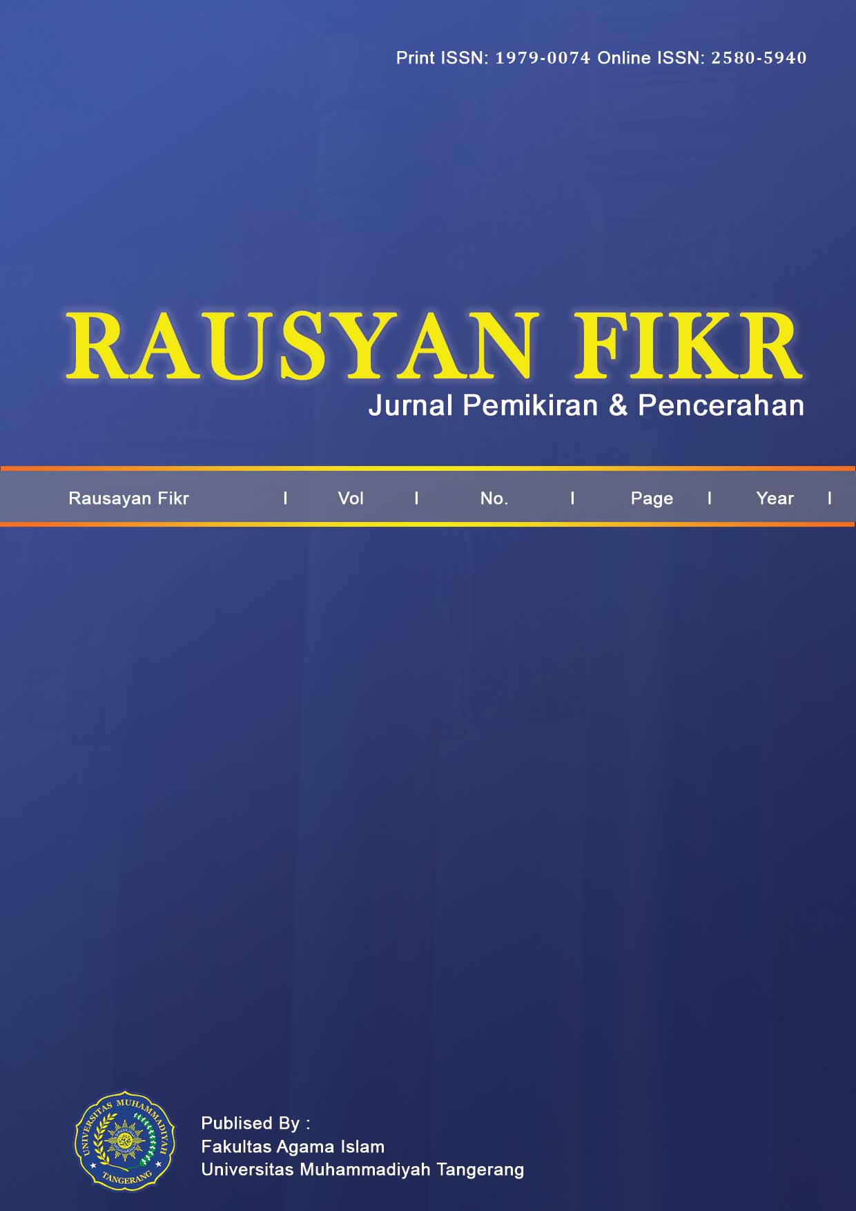 					View Vol. 22 No. 1 (2026): Rausyan Fikr
				